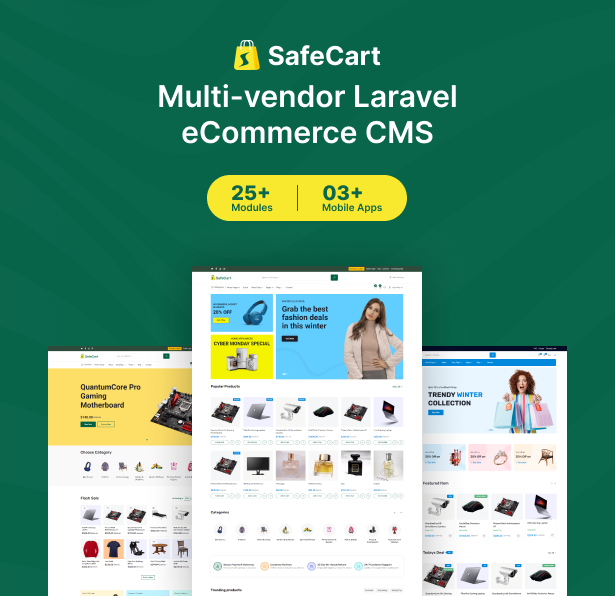Safecart – Multi-Vendor Laravel eCommerce platform